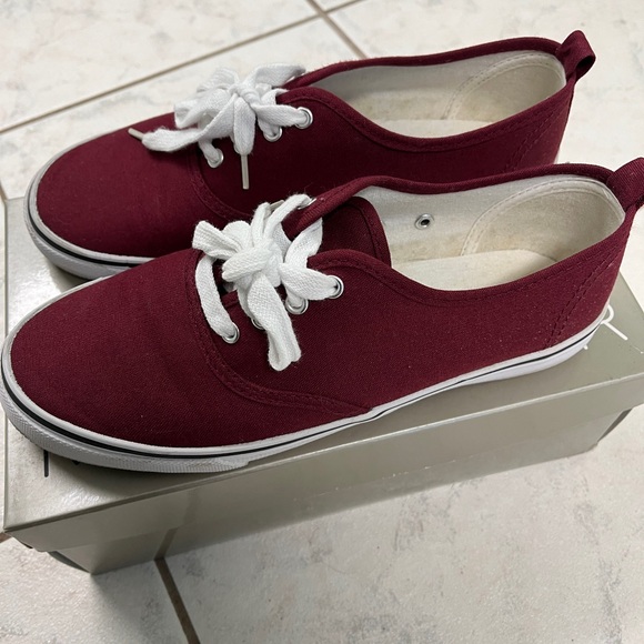 Maroon Canvas Sneakers - Picture 3 of 6